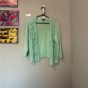 Apt. 9 Mint Green Lace Cardigan Sweater